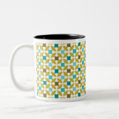 Tasse 2 Couleurs Deco Print Pattern Gold Teal Geometric (Gauche)