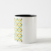 Tasse 2 Couleurs Deco Print Pattern Gold Teal Geometric (Centre)