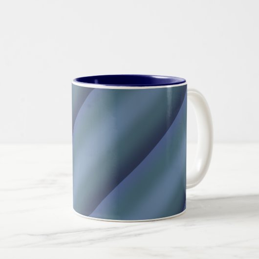 Tasse 2 Couleurs Décor bleu marine moderne Aquarelle galaxie (Devant droit)