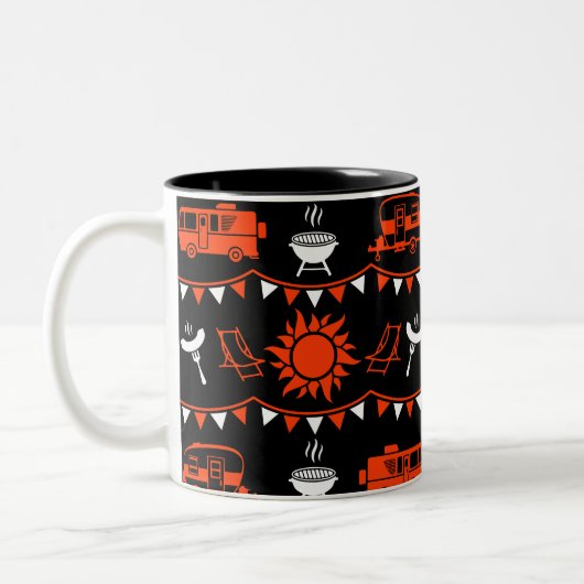 Tasse 2 Couleurs Décor camping Caravan (Gauche)