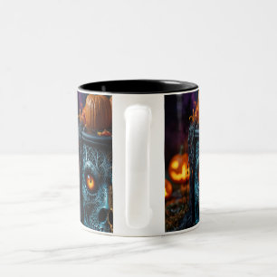 Tasse 2 Couleurs Décor crâne d'Halloween imprimé