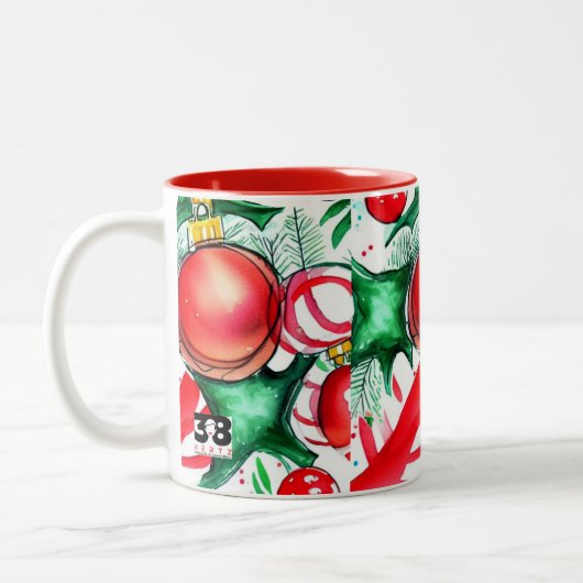 Tasse 2 Couleurs Décor de Noël (Gauche)