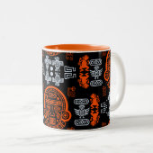 Tasse 2 Couleurs Décor intérieur inca Aztec (Devant droit)