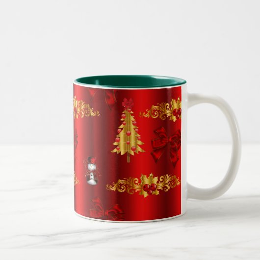 Tasse 2 Couleurs Décorations de Noël en rouge (Droit)