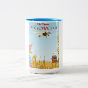 Tasse 2 Couleurs "Découvrez l'Amérique" Affiche de voyage Vermont R