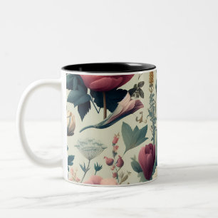 Tasse 2 Couleurs Découvrez un motif botanique floral printanier épo