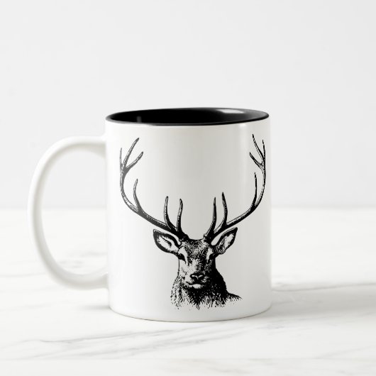 Tasse 2 Couleurs Deer Animal Antlers Nature Wildlife Horns Head (Gauche)