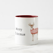 Tasse 2 Couleurs Deer Red Hearts Christmas (Centre)