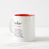 Tasse 2 Couleurs Définition amusante de l'enseignant (Devant gauche)