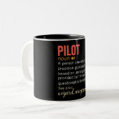 Tasse 2 Couleurs Définition amusante du pilote (Devant gauche)