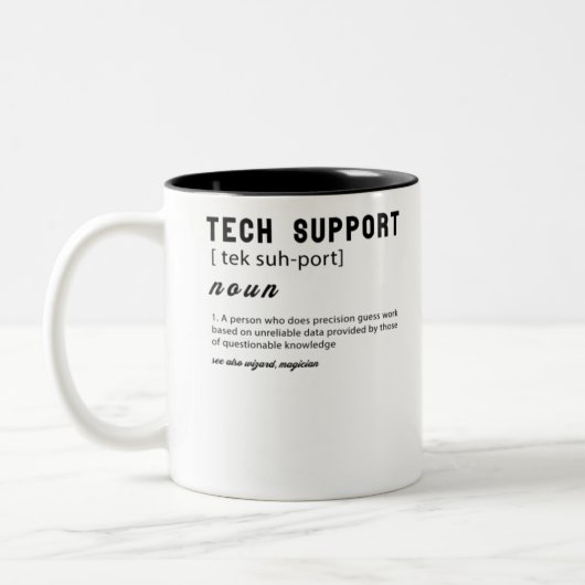 Tasse 2 Couleurs Définition amusante du support technique T-shirt (Gauche)