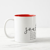 Tasse 2 Couleurs Définition d'âme sœur Script Amour Cœur (Gauche)