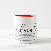 Tasse 2 Couleurs Définition d'âme sœur Script Amour Cœur (Centre)