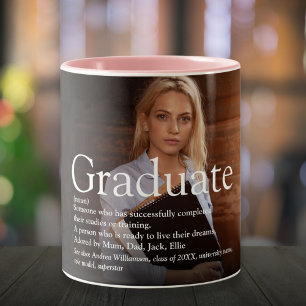 Tasse 2 Couleurs Définition de diplômé de photo personnalisée