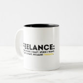 Tasse 2 Couleurs Définition de freelance (Devant gauche)