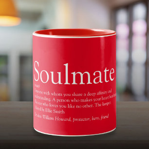 Tasse 2 Couleurs Définition de l'âme personnalisée Rouge romantique
