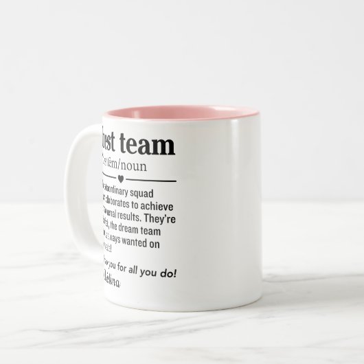 Tasse 2 Couleurs Définition de l'équipe (Devant gauche)