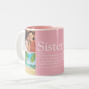 Tasse 2 Couleurs Définition de Meilleure Sœur du Monde 4 Photo Rose