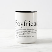 Tasse 2 Couleurs Définition de petit ami personnalisée Cool Fun (Centre)