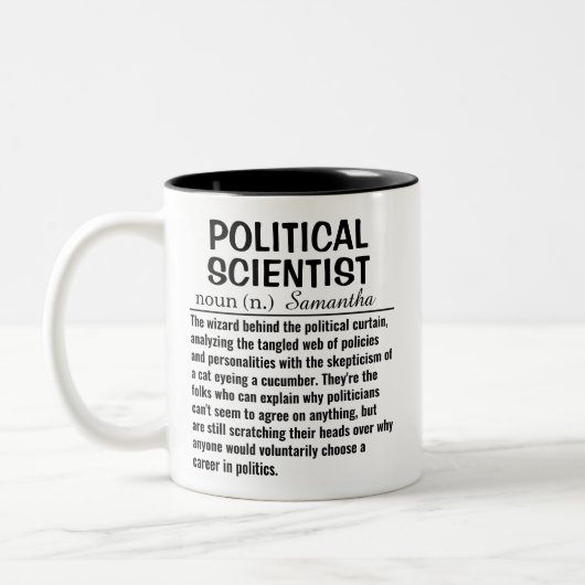 Tasse 2 Couleurs Définition de politologue (Gauche)