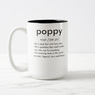 Tasse 2 Couleurs Définition de Poppy drôle grand-père Fête des 
