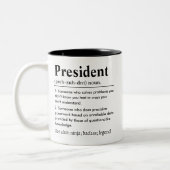 Tasse 2 Couleurs Définition de Président Drôle (Gauche)