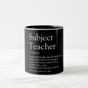 Tasse 2 Couleurs Définition de reconnaissance des enseignants noir