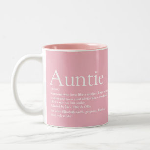 Tasse 2 Couleurs Définition de Tante Féminine Rose Moderne Cool Drô