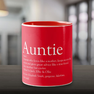 Tasse 2 Couleurs Définition de Tante Tante Incroyable Monde Rouge M
