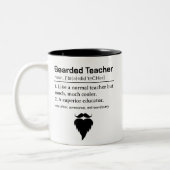 Tasse 2 Couleurs Définition d'enseignant barbu drôle (Gauche)