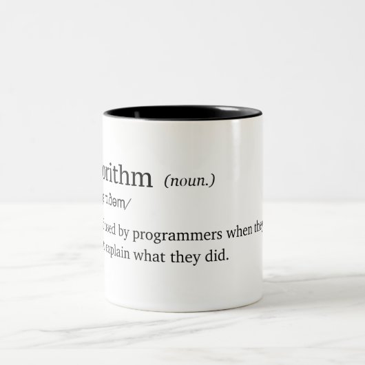 Tasse 2 Couleurs Définition drôle d'algorithme (Centre)