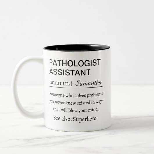 Tasse 2 Couleurs Définition drôle d'assistant de pathologiste (Gauche)