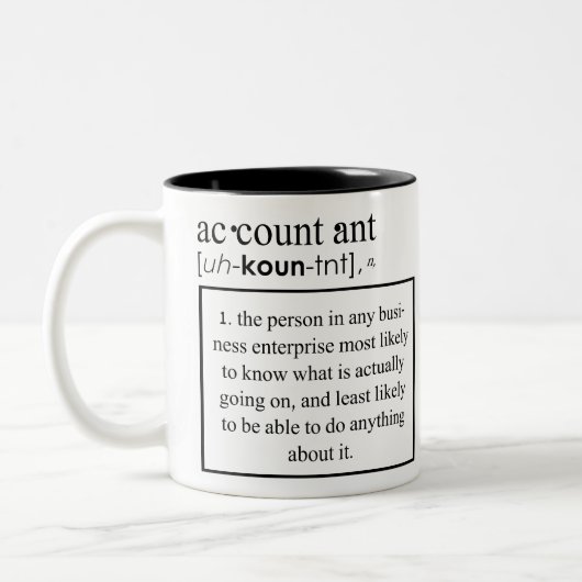 Tasse 2 Couleurs Définition drôle de comptable - signification de (Gauche)