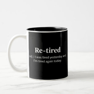 Tasse 2 Couleurs Définition drôle de retraite Blague sarcastique su