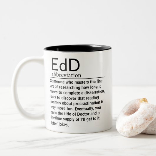 Tasse 2 Couleurs Définition drôle d'EdD (Avec donut)