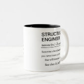 Tasse 2 Couleurs Définition drôle d'ingénieur en structure personna (Devant droit)