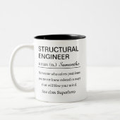 Tasse 2 Couleurs Définition drôle d'ingénieur en structure personna (Gauche)