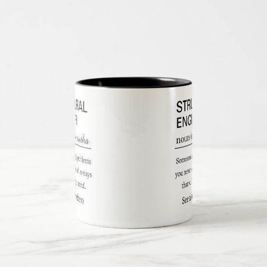 Tasse 2 Couleurs Définition drôle d'ingénieur en structure personna (Centre)