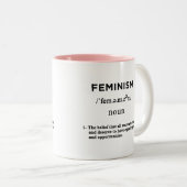 Tasse 2 Couleurs définition du féminisme (Devant droit)