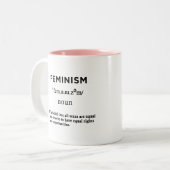 Tasse 2 Couleurs définition du féminisme (Devant gauche)