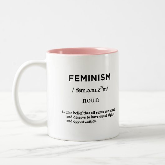 Tasse 2 Couleurs définition du féminisme (Gauche)