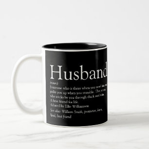 Tasse 2 Couleurs Définition du Meilleur Mari du Monde Moderne Noir