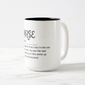 Tasse 2 Couleurs Définition d'une infirmière-Partie 3 (Devant droit)