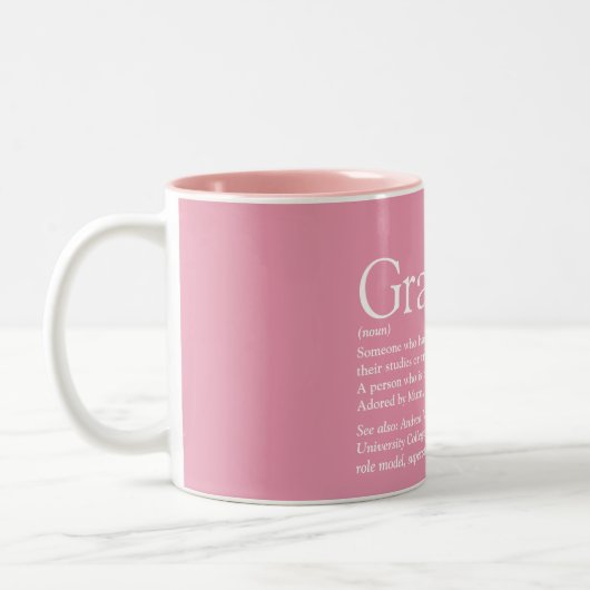 Tasse 2 Couleurs Définition Graduelle Moderne Fun Girly Rose (Gauche)