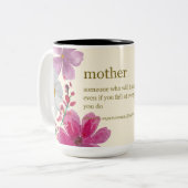 Tasse 2 Couleurs Définitions émouvantes d'une mère - Floral à deux  (Devant gauche)