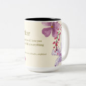 Tasse 2 Couleurs Définitions émouvantes d'une mère - Floral à deux  (Devant droit)