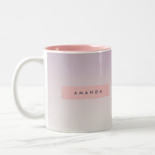 Tasse 2 Couleurs Dégradé de lavande pastel doux personnalisé