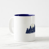 Tasse 2 Couleurs Dehors, arrivez là bleu (Devant gauche)