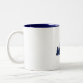 Tasse 2 Couleurs Dehors, arrivez là bleu (Gauche)