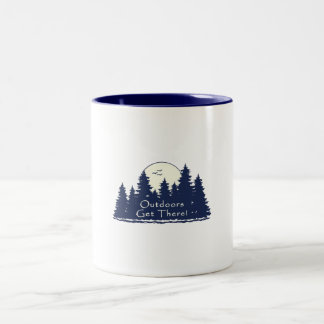 Tasse 2 Couleurs Dehors, arrivez là bleu